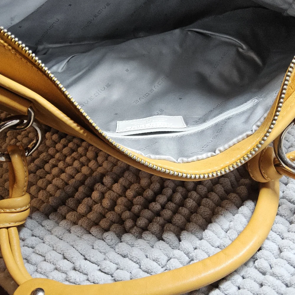 Preloved Mustard Colored Nuovedive Leather Women's Hobo Bag